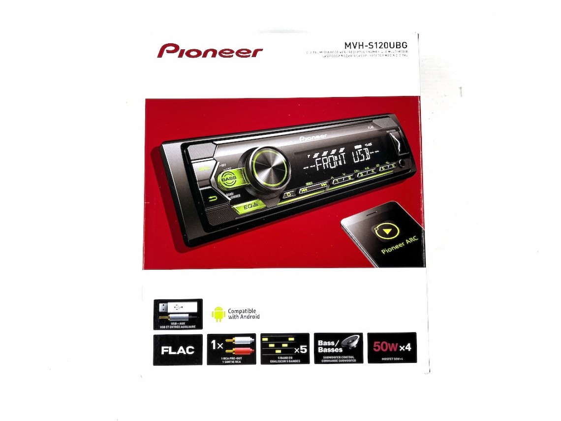 Pioneer MVH-S120UBG Mechless MP3 AM/FM radio with USB and Aux outputs ...